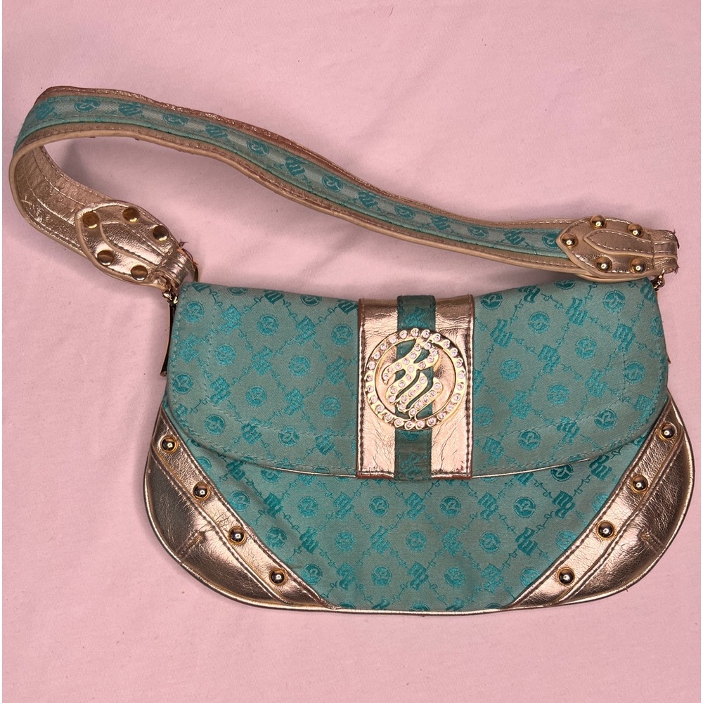 Rocawear Y2K Vintage Small Purse Handbag Blue and gold